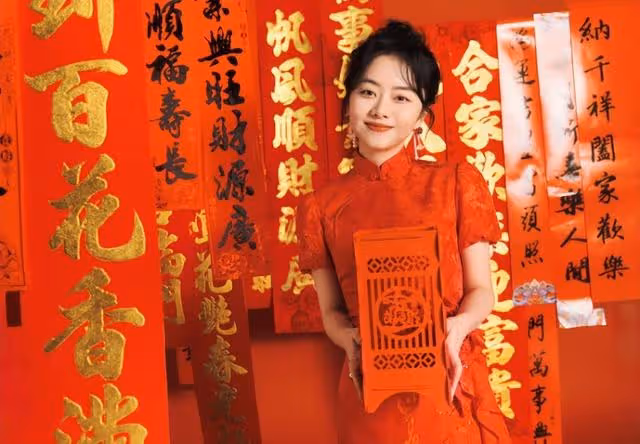 譚松韻曬美照送新春祝福，穿搭喜慶難掩好身材，笑容甜美似初戀