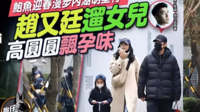高圓圓疑似懷二胎，跟趙又廷恩愛如連體嬰