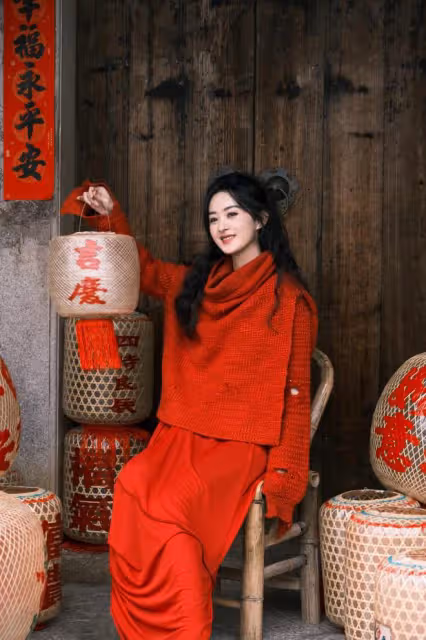 35歲趙麗穎故事感大片釋出,在古城取景拍攝,捧著碗煙火氣兒十足