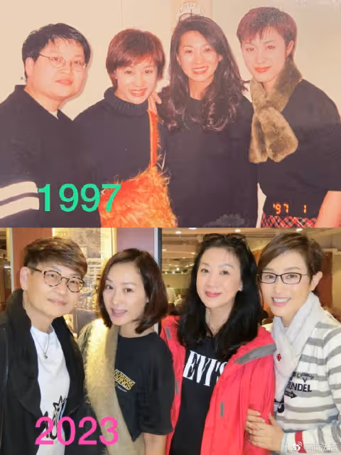 陳法蓉曬26年前後閨蜜聚餐對比照,被贊逆生長,黎美嫻露面變化大