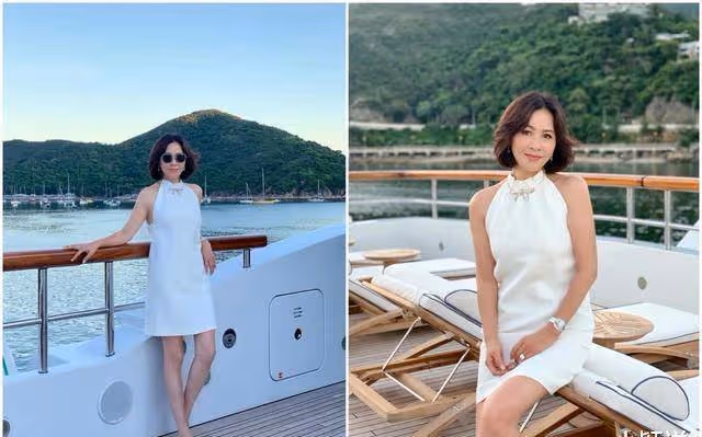 劉嘉玲挺有貴婦范,穿掛脖裙配卷髮減齡又貴氣,56歲看著像40歲