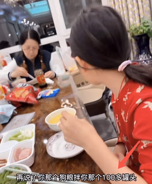 李小璐曬女兒吃相,甜馨用袖子擦嘴巴鼻涕好接地氣,66歲母親罕見出鏡