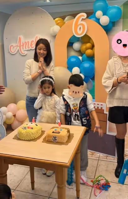 林心如為6歲女兒慶生,小海豚正臉照曝光,五官似爸公主范十足