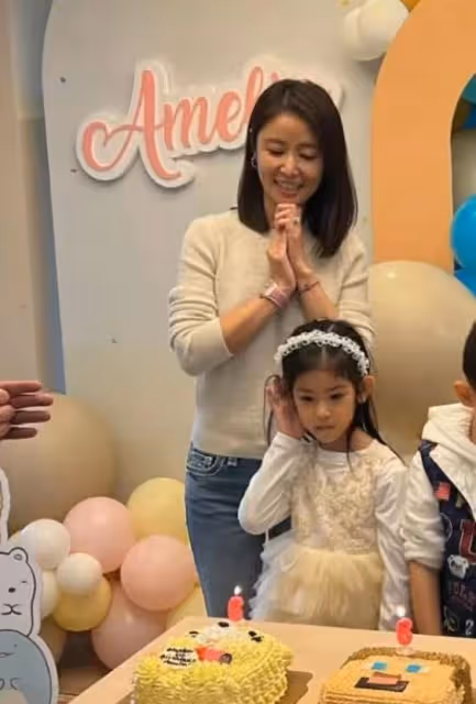 林心如為6歲女兒慶生,小海豚正臉照曝光,五官似爸公主范十足
