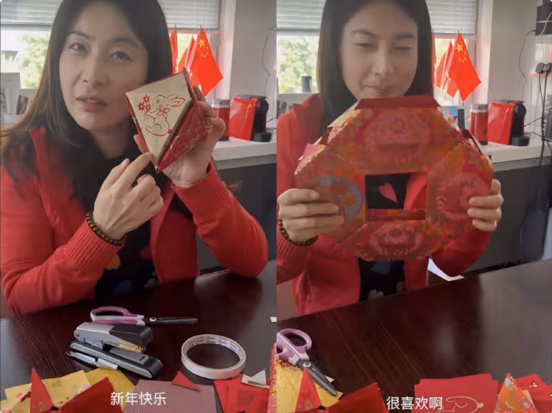 郭晶晶用紅包做燈籠,變廢為寶好節儉,和女兒對話英文粵語切換自如