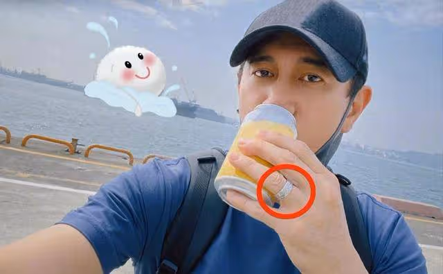 吳奇隆獨自去海邊散心，自拍仍然不忘秀婚戒，與劉詩詩感情真好