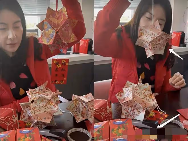 太節儉!郭晶晶帶女兒做手工,廢舊紅包做燈籠,手上廉價頭繩搶鏡