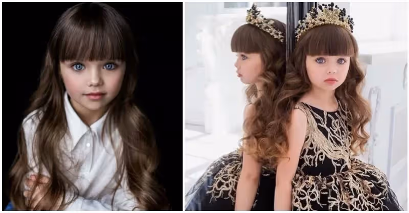 全世界最美小孩！俄羅斯6歲女孩「擁藍色大眼睛」超美　媽媽現身「立馬窩在懷裡」網友：基因好強~