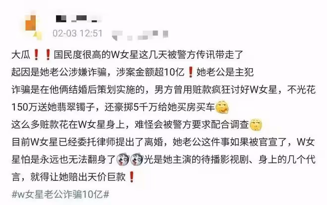 曝王麗坤被警方傳訊!富豪老公詐騙10億,受害者發聲斥女方用贓款