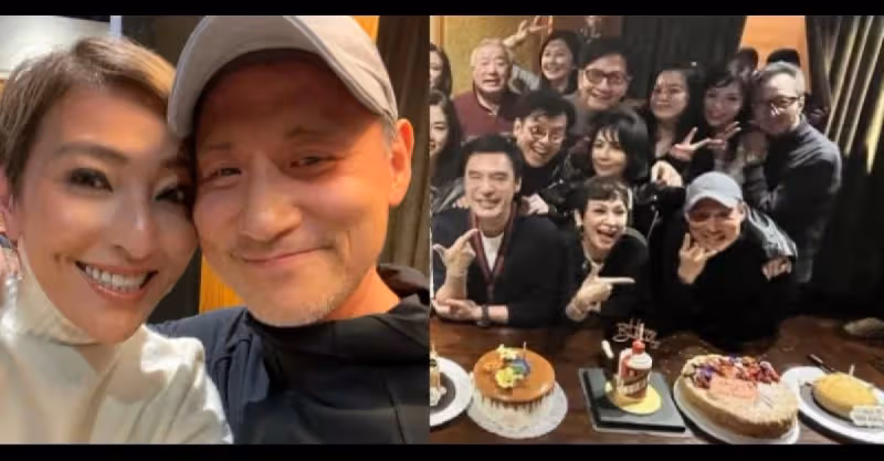 張學友與老朋友聚會，摟肩貼臉合影一臉甜笑，相識多年感情深厚