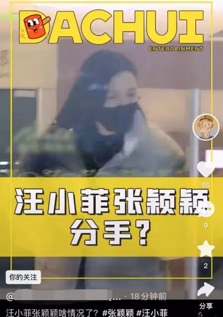 張穎穎汪小菲被疑真分手!女方結束同居生活,深夜獨自嗨玩疑點多