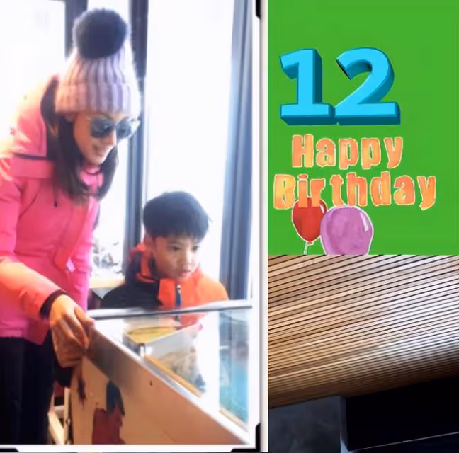 李嘉欣為兒子許建彤慶祝12歲生日,兒子長相出眾神似父親許晉亨
