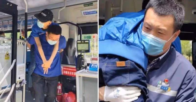 不是親人勝似親人！ 公車司機6年如一日背「輪椅男孩」上下車，感動網友：人間有真情！