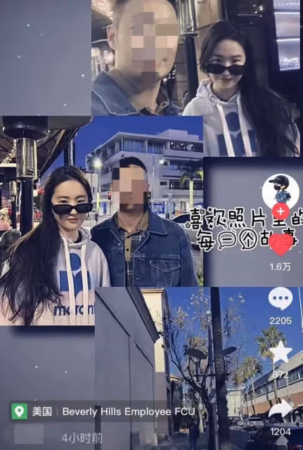 劉亦菲：現身美國頂級富人區，大方和男性合影，她回家的感覺真好
