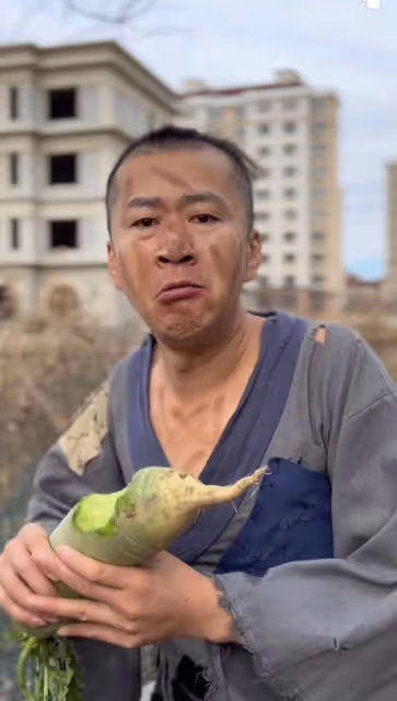 戲骨李嘉明路邊擺攤賣炒麵!穿百元軍大衣接地氣,無戲可拍回農村
