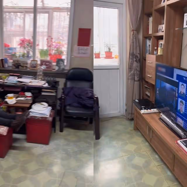94歲戲骨田華與8歲重孫追劇，家中內景太簡陋，客廳狹小地板裂縫