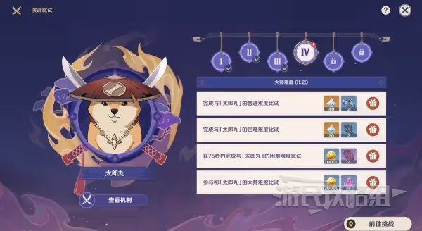 《原神》演武傳心第四天太郎丸滿獎勵攻略