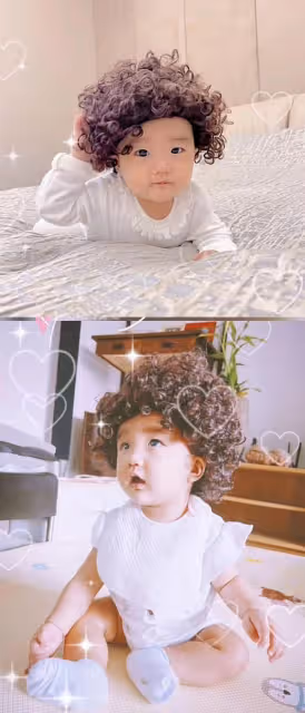 李亞鵬夫婦給小女兒戴假髮,1歲夏夏長發飄飄,太像童年姐姐李嫣
