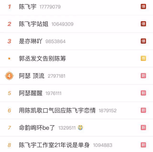 陳飛宇為愛做三?黃景瑜被前妻背刺?鹿晗狀態回春?何潔急洗白?