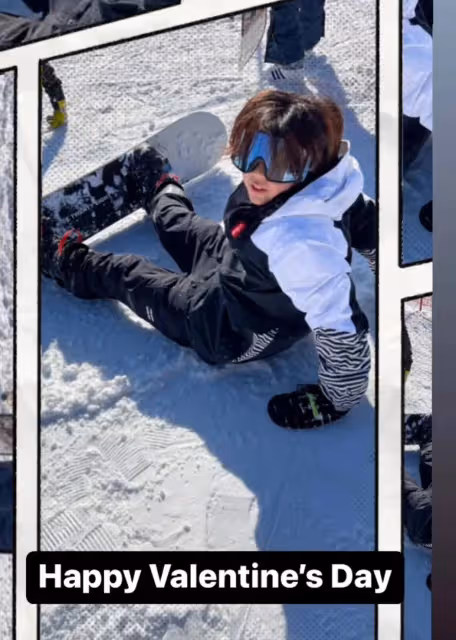 張柏芝情人節帶三個兒子滑雪,喊話「唯一的情人」疑意有所指