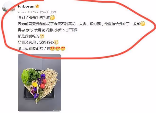明星情人節花樣多:鄧超送蔬菜花,黃子韜徐藝洋被吐槽是團建