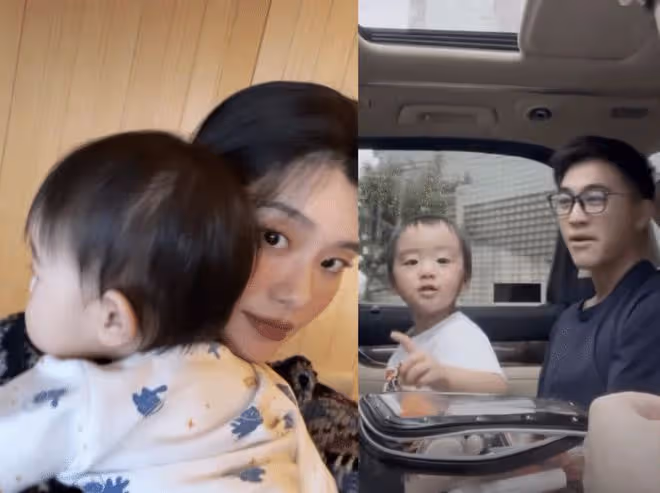 何猷君情人節曬幸福，奚夢瑤蹲地陪伴1歲女兒，夫妻倆在香港過節
