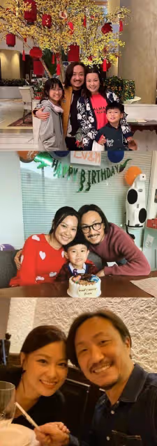 阿sa前夫鄭中基攜老婆過情人節,鬍子拉碴蒼老好多,兒子當電燈泡