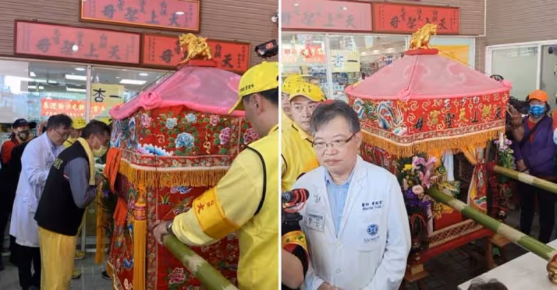 4度停駕兒童醫院！白沙屯媽祖「鑾轎狂撞醫院玻璃」有要事提點，院長一聽「立刻下跪接令」叩謝娘娘指示