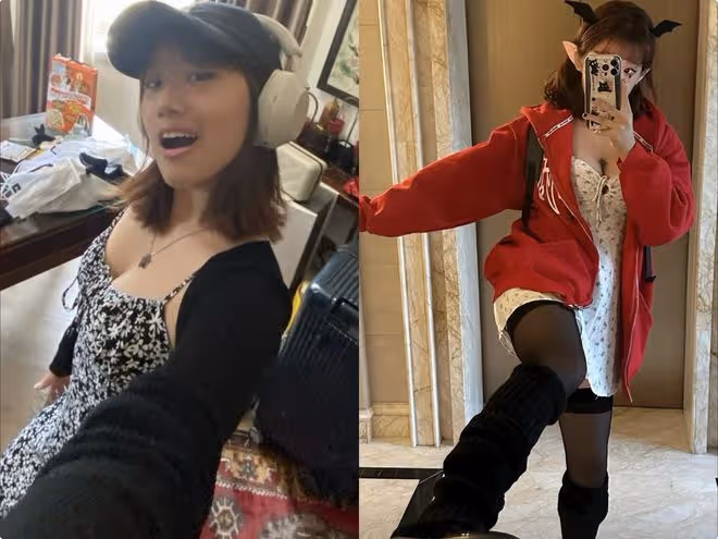 賈靜雯17歲長女梧桐妹或到美國生活,彎腰秀事業線,越發有女人味