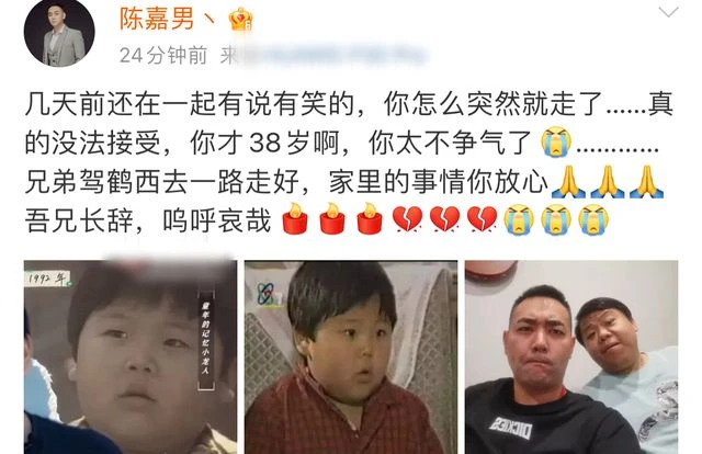 38歲童星去世!「小龍人」陳嘉男承諾為其養倆女兒,戲骨悲痛悼念