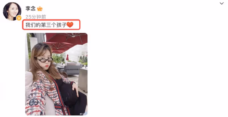 38歲闊太李念官宣懷3胎,肚子又大又圓,一句話力證與丈夫感情依舊