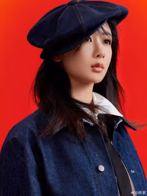 楊紫曬新劇片場隨拍,穿校服打籃球元氣滿滿,藍發造型少女感爆棚