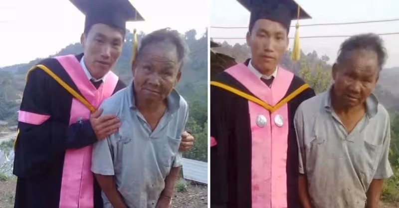 謝謝你讓我讀完大學！兒子揪爸爸「拍下最揪心畢業照」　貧苦爸「不經意小動作」他淚泣：替爸爸驕傲