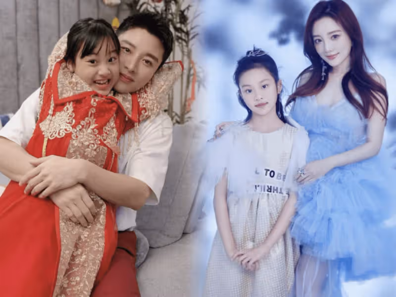 賈乃亮帶10歲女兒吃大餐，拿叉子大口喂食，甜馨笑起來太像媽媽了