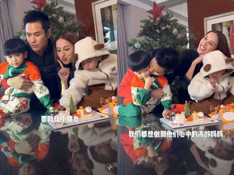鄭嘉穎為4歲長子慶生，嬌妻陳凱琳膚色暗沉，剛出月子就陪兒子瘋玩