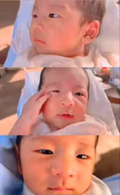 閆學晶前夫罕見露面,長相兇悍身材魁梧,但抱著孫子的臉色很溫柔