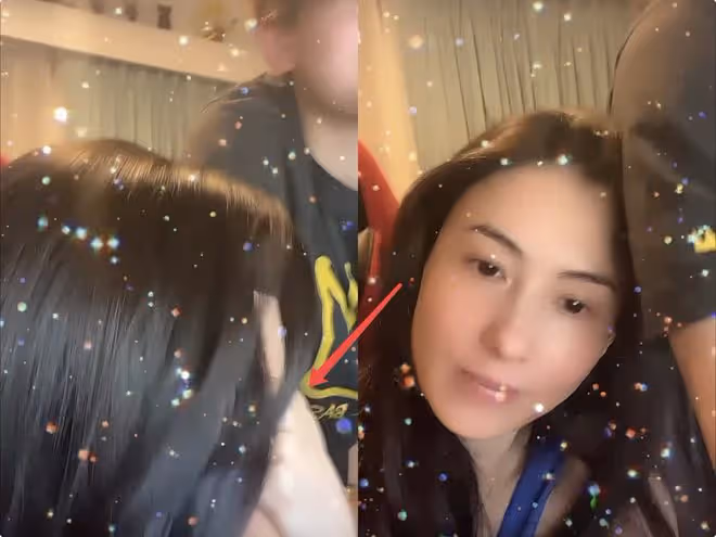 好辛苦！張柏芝晚上10點半起床陪兒子做作業，靠小Q身上面露疲憊