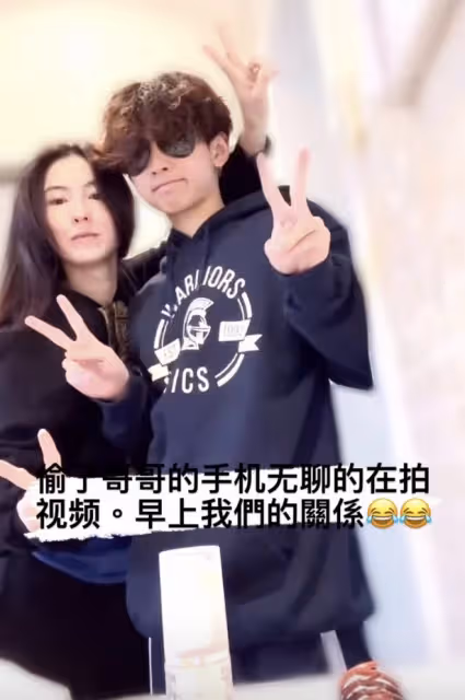 張柏芝與次子花式擺拍,12歲小Q身高猛長超媽媽,越來越像謝霆鋒