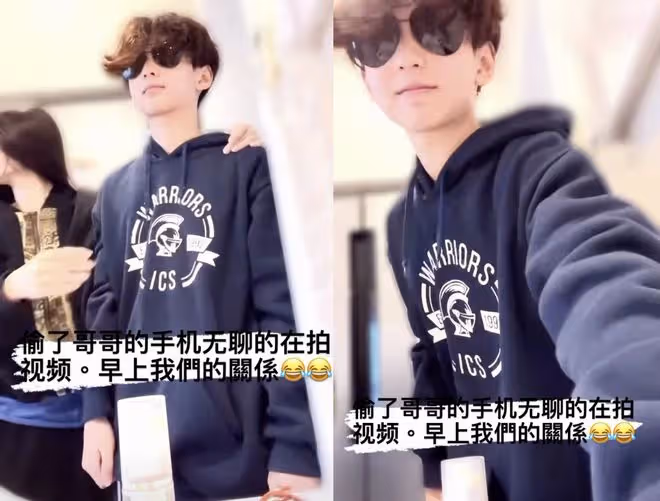張柏芝與次子花式擺拍,12歲小Q身高猛長超媽媽,越來越像謝霆鋒