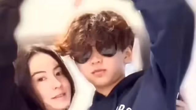 張柏芝與次子同框像姐弟，13歲小Q黑超遮面，比爸爸謝霆鋒還帥