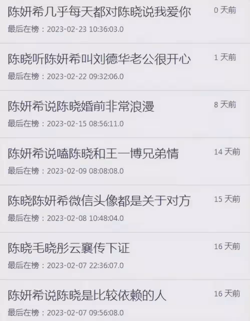 陳妍希秀恩愛被陳曉粉罵，三期節目上十個熱搜，說話矛盾像編故事