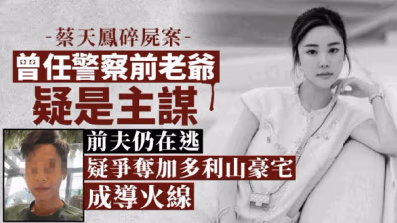 名媛蔡天鳳被殺後續，前警長公公主謀肢解烹屍，在逃前夫樣貌公開