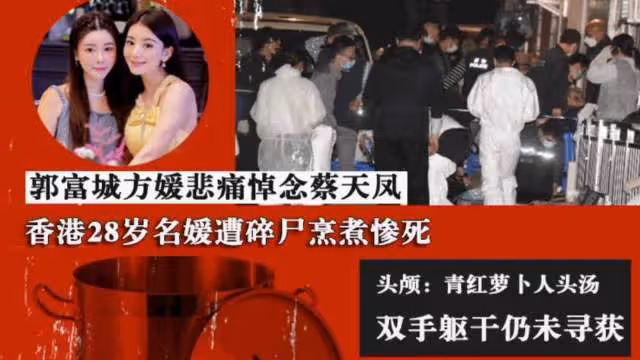 蔡天鳳遭碎屍烹煮慘死，郭富城方媛悲痛悼念，雙手軀幹仍未尋獲