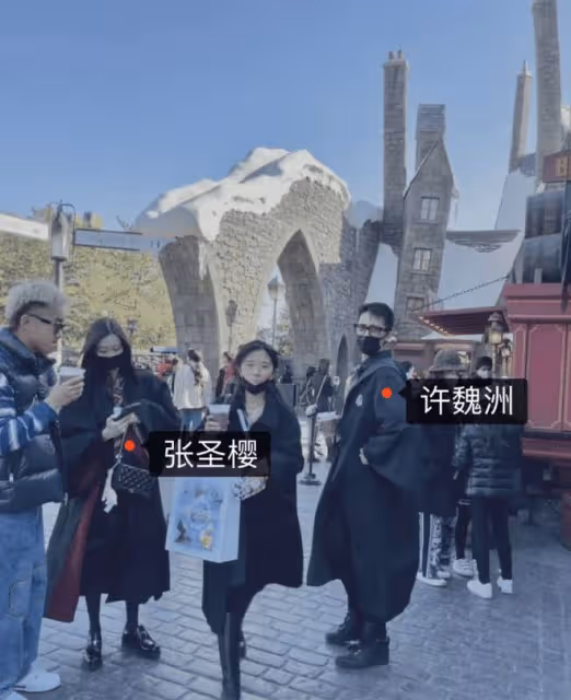 許魏洲攜妻外出,素人妻子為他整理衣領,露小蠻腰產後恢復迅速