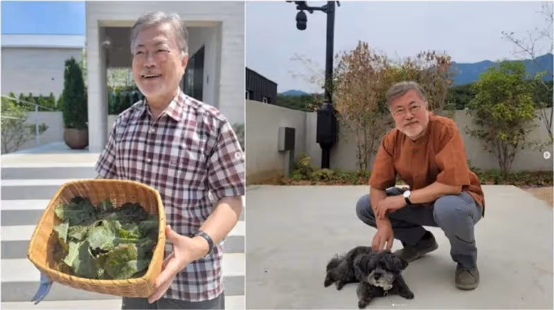 卸任後的文在寅:頭髮稀疏花白,坐在路邊吃泡麵,仿佛老了20歲