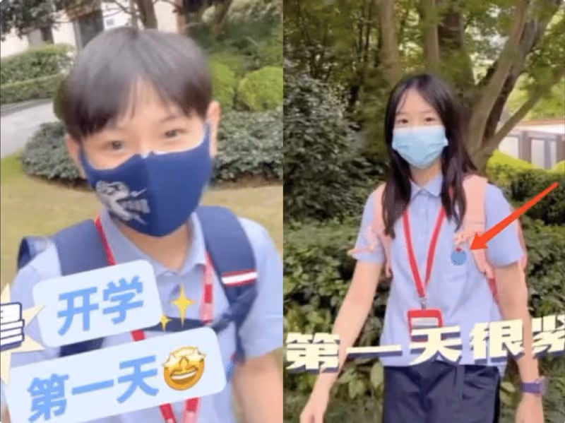 吳尊陳小春接孩子放學,在校門口熱聊,9歲Jasper和Max身高矚目