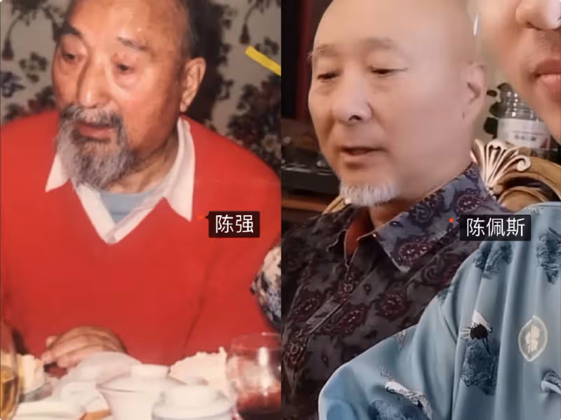 陳佩斯外甥女曬舊照,陳佩斯與父親罕見同框,祖孫三代如複製粘貼