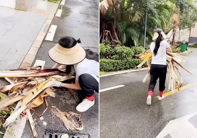 42歲馬蘇被偶遇逛路邊攤，靠在貨車上接地氣，身形臃腫模樣很路人