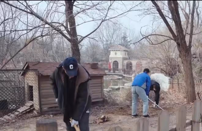 李亞鵬扛鋤頭下地幹活,仰頭大吼被指行為尷尬,工具太新遭嘲作秀