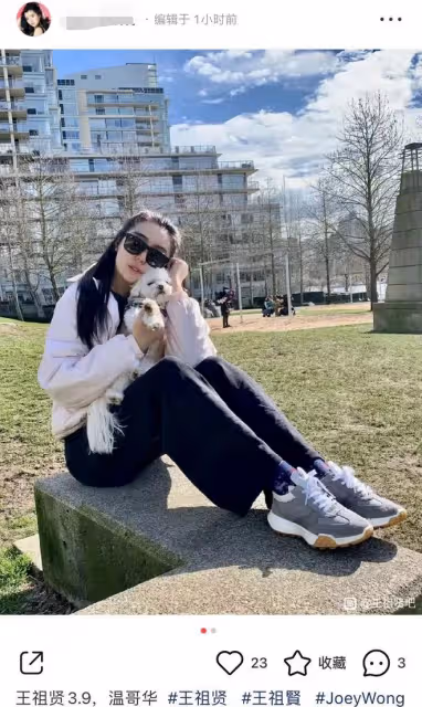 56歲王祖賢素顏露面!獨坐溫哥華公園仍少女,打扮簡樸腳穿花襪子
